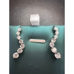 Curvy CZ earrings in 925 sterling silver